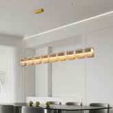 Lámpara colgante de vidrio en forma de barra para comedor de lujo ligero