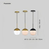 Lámpara colgante esfera moderna de vidrio LED para comedor