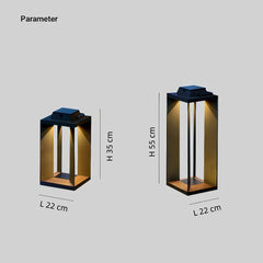Lámpara solar de pie para exterior LED IP65 portátil con marco rectangular