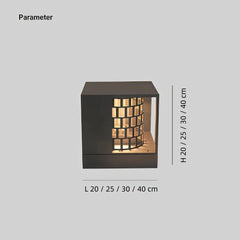 Lámpara solar de sobremuro LED IP65 con diseño cúbico para pilar exterior