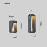 Lámpara de pie exterior solar de metal negro para terraza con diseño moderno