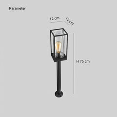 Baliza de jardín LED solar IP65 de vidrio y metal para camino