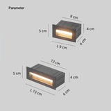 Aplique empotrable exterior rectangular IP65 con sensor de movimiento negro para paso