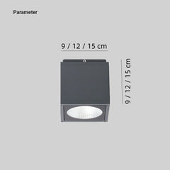 Foco de superficie LED IP65 cúbico gris moderno para pasillo