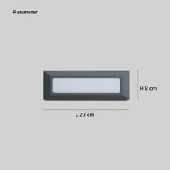Aplique rectangular exterior IP65 con sensor para zonas de paso