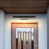 Aplique de pared exterior moderno negro rectangular con sensor de movimiento