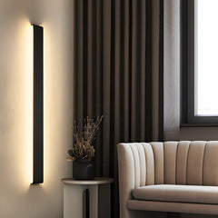 Aplique de pared largo moderno LED de metal para salón