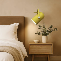 Lámpara colgante moderna orientable de metal en color morandi para mesilla de noche