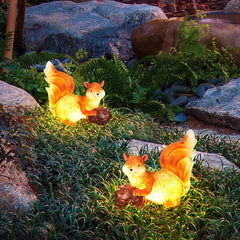 Lámparas de pie exterior con forma de ardilla LED