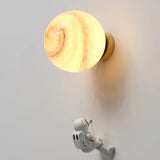 Apliques de pared dormitorio juvenil con forma de astronauta lunar