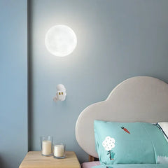Apliques de pared dormitorio juvenil con forma de astronauta lunar