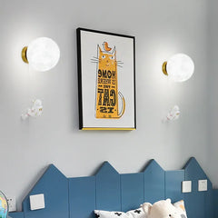 Apliques de pared dormitorio juvenil con forma de astronauta lunar