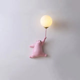 Aplique infantil con diseño de oso y globo led para dormitorio