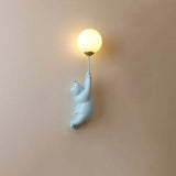Aplique infantil con diseño de oso y globo led para dormitorio