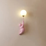 Aplique infantil con diseño de oso y globo led para dormitorio