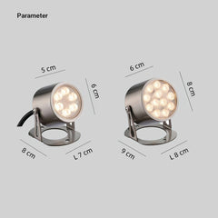 Foco de exterior para piscina LED IP68 de metal cromado industrial