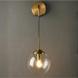 Aplique de pared bola vintage de vidrio y metal para salón