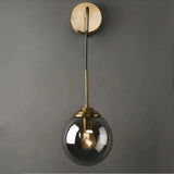 Aplique de pared bola vintage de vidrio y metal para salón