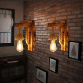 Aplique de pared vintage de madera con cuerda para comedor