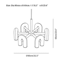 Lámpara colgante de hierro en forma de U estilo moderno