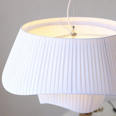 Lámpara colgante blanca diseño creativo de tela estilo nórdico