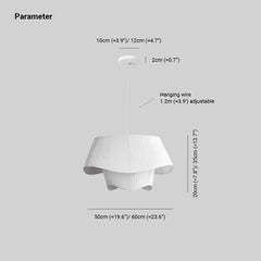 Lámpara colgante blanca diseño creativo de tela estilo nórdico