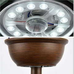 Ventilador de techo con luz 3 aspas diseño nórdico LED silencioso motor DC 132 cm salón