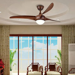 Ventilador de techo con luz 3 aspas moderno LED silencioso motor DC modo verano invierno para salon