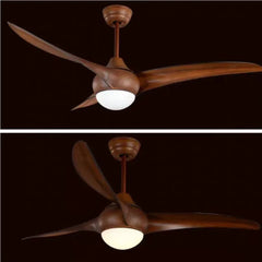 Ventilador de techo con luz 3 aspas moderno LED silencioso motor DC modo verano invierno para salon