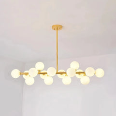 Lámpara colgante con bolas de vidrio LED moderna para comedor