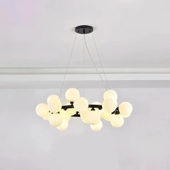 Lámpara colgante con bolas de vidrio LED moderna para comedor