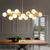 Lámpara colgante con bolas de vidrio LED moderna para comedor