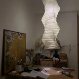 Lámpara Colgante Papel Blanca LED Plisada Estilo Japonés para Salón
