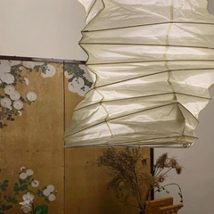 Lámpara Colgante Papel Blanca LED Plisada Estilo Japonés para Salón