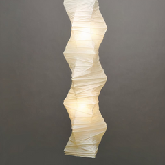 Lámpara Colgante Papel Blanca LED Plisada Estilo Japonés para Salón
