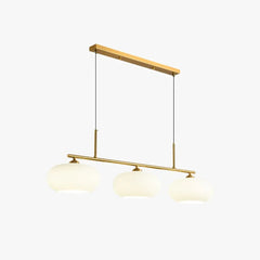 Lámpara colgante de tres luces LED regulable de vidrio moderno para comedor
