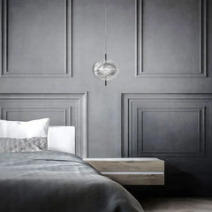 Lámparas colgantes vidrio transparente con estilo moderno para dormitorio