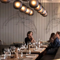 Lámpara colgante de vidrio en forma de farol moderna