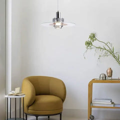 Lámpara colgante de vidrio estilo moderno de plato volador nórdico