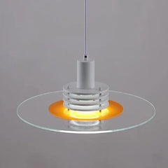Lámpara colgante de vidrio estilo moderno de plato volador nórdico