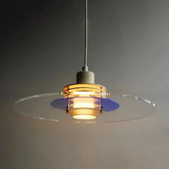 Lámpara colgante de vidrio estilo moderno de plato volador nórdico