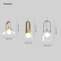 Lámpara colgante de restaurante de vidrio estilo moderno y minimalista