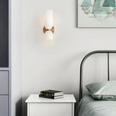 Aplique de pared bidireccional nórdico de vidrio LED regulable luz suave para mesita de noche