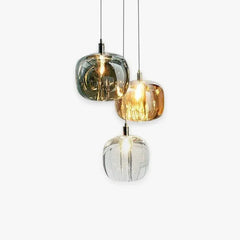 Lámpara colgante moderna de cristal con LED en forma de manzana para comedor