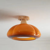 Lámparas de pasillo techo vidrio estilo cremoso forma de calabaza