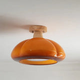 Lámparas de pasillo techo vidrio estilo cremoso forma de calabaza