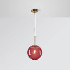 Lámpara colgante de vidrio en forma de bola de colores