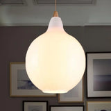 Lampara colgante nordica blanca vidrio dormitorio