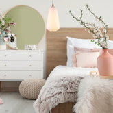 Lampara colgante nordica blanca vidrio dormitorio