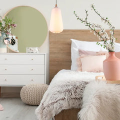 Lampara colgante nordica blanca vidrio dormitorio